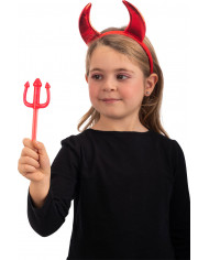Red wand with fork in plastic which glows in the dark, cute