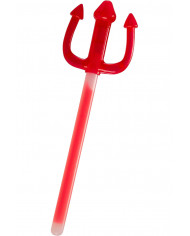 Red wand with fork in plastic which glows in the dark, cute