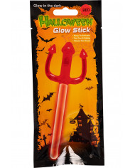 Red wand with fork in plastic which glows in the dark, cute