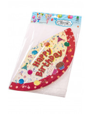 Confezione con 6 cappelli a forma di cono, in carta con la Confezione con 6 cappelli a forma di cono, in carta con la