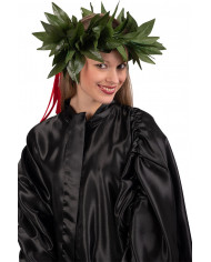 Laurel wreath in plastic fabric with red ribbon for the young Laurel wreath in plastic fabric with red ribbon for the young