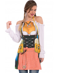 Bavarian apron for woman, easy to fix thanks to the two laces.