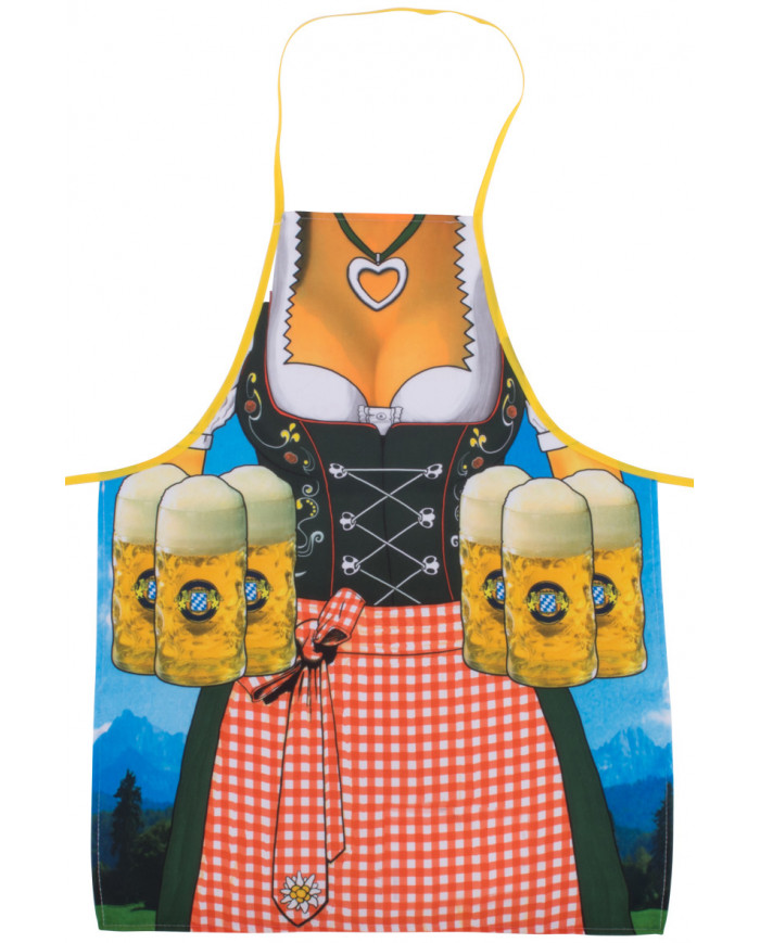 Bavarian apron for woman, easy to fix thanks to the two laces. Bavarian apron for woman, easy to fix thanks to the two laces.