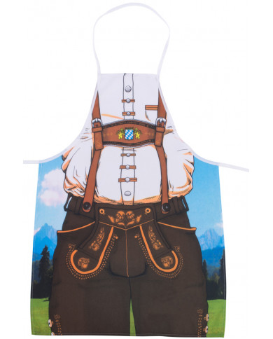 Bavarian apron for man, easy to fix thanks to the two laces. Bavarian apron for man, easy to fix thanks to the two laces.