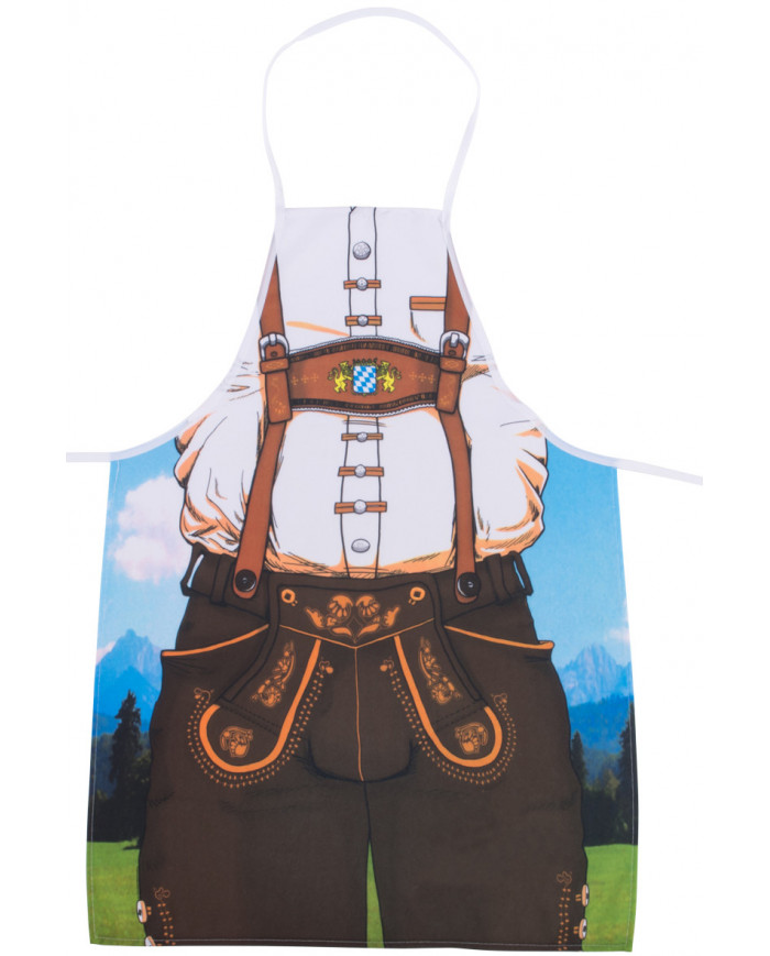 Bavarian apron for man, easy to fix thanks to the two laces. Bavarian apron for man, easy to fix thanks to the two laces.