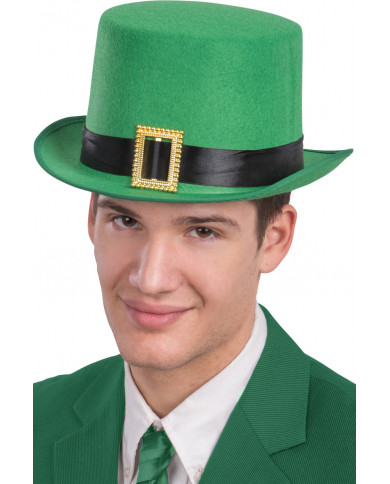 Green felt top hat with buckle, high cm.13, size 6. Green felt top hat with buckle, high cm.13, size 6.