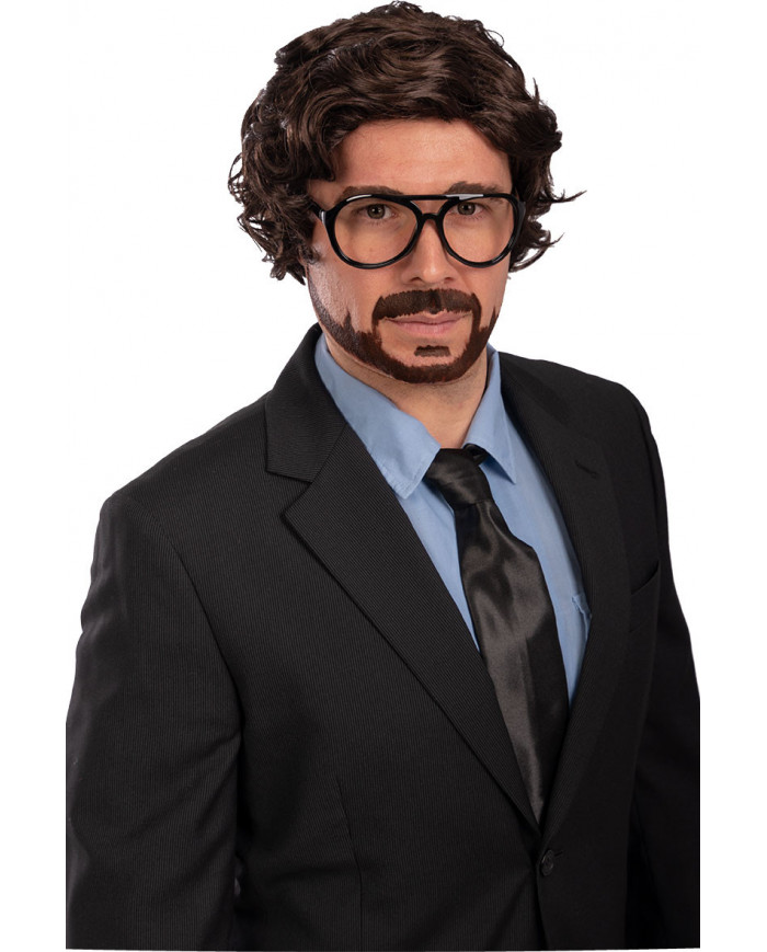 Black plastic glasses without lenses to interpret a professor