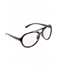 Black plastic glasses without lenses to interpret a professor