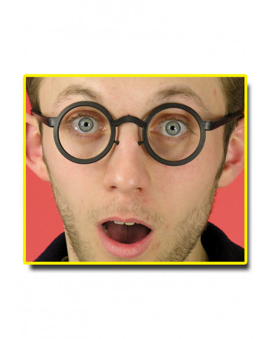 Runde Brille ohne Gläser in Beutel mit Aufhänger