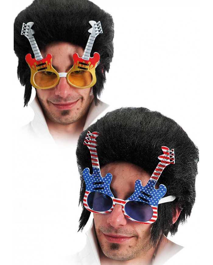 Gafas rey del rock de colores surtidos sobre cartoncillo