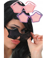 Gafas de estrella de colores surtidos sobre cartoncillo