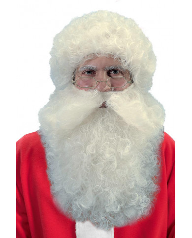 Barba di Babbo Natale color avorio, lunga cm 40. Molto pratica Barba di Babbo Natale color avorio, lunga cm 40. Molto pratica