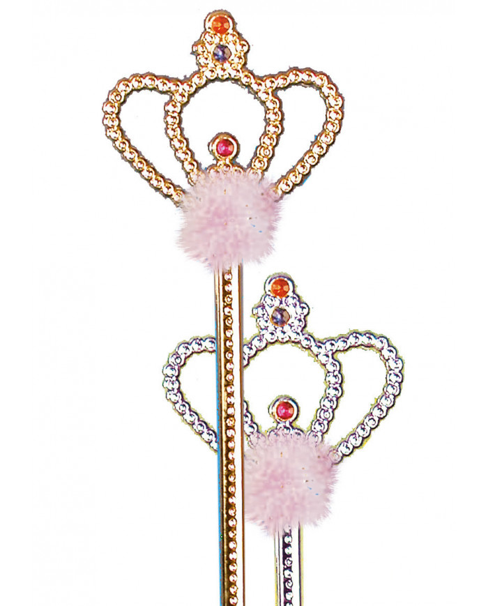 Silver And Gold Sceptre W/Marabout In Pbh Silver And Gold Sceptre W/Marabout In Pbh