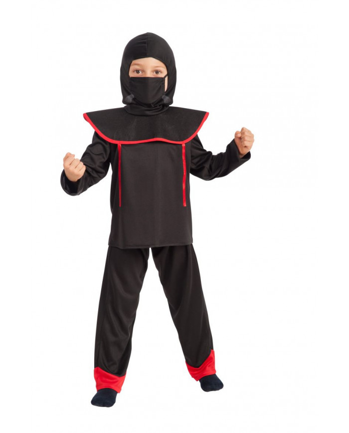 Ninja costume for kid with stretch fabric jacket, trousers