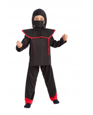 Ninja costume for kid with stretch fabric jacket, trousers