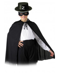 Ensemble déguisement chevalier noir (chapeau, cape, masque, fâche)