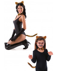 Tiger Disguise Set (Headband W/Ears, Tail And Bow) In Pb W/Insert Card