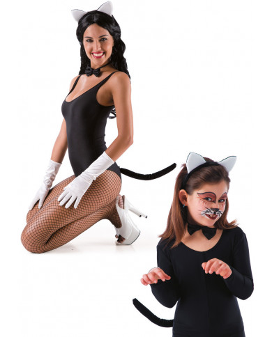Ensemble déguisement chatte (serre-tête, queue et nœud papillon) dans Ensemble déguisement chatte (serre-tête, queue et nœud papillon) dans