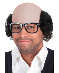 Calotta in lattice con capelli neri e occhiali con montatura