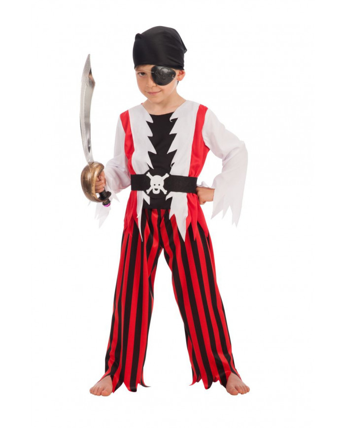 Costume da pirata per bambino. Comprende casacca, pantaloni e Costume da pirata per bambino. Comprende casacca, pantaloni e