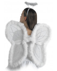 Alas ángel con ribete de marabú de unos 48x46 cm de alto en bolsa con Alas ángel con ribete de marabú de unos 48x46 cm de alto en bolsa con