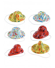 Confezione da 24 cappelli mignon in pvc stampato in colori e Confezione da 24 cappelli mignon in pvc stampato in colori e