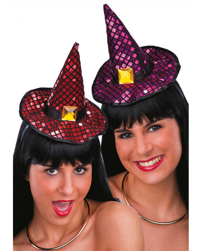 mini cappello da strega alto cm. 15 ca. metalizzato