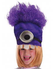 Chapeau petite créature violet en peluche taille unique dans une
