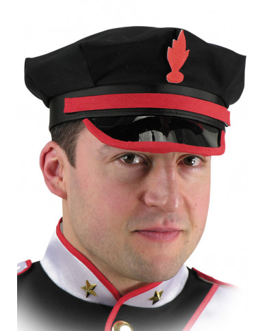 Chapeau carabinier en tissu avec étiquette volante / étiquette