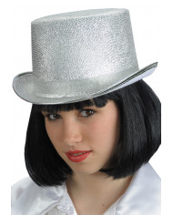 Shiny Felt Silver Top Hat