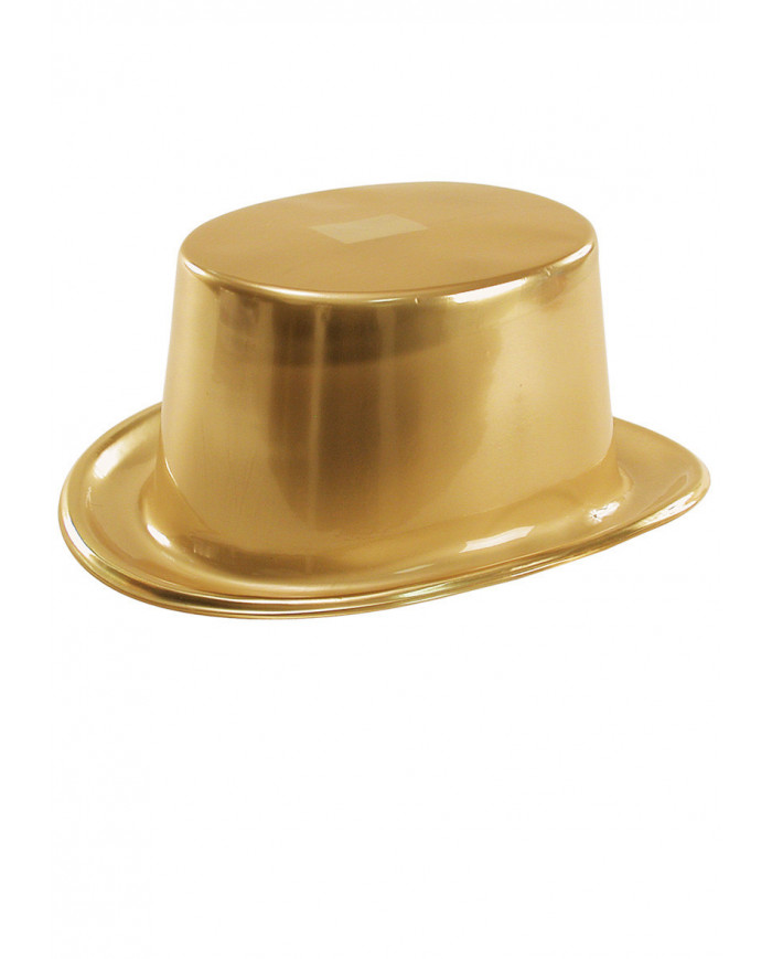 Zylinder goldfarben metallisiert aus Kunststoff (Erwachsenengröße) H.