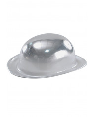 Bowler Metallic Hat Silver Color