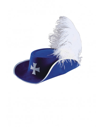 Blue Hat W/Ostrich Feather