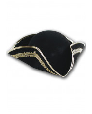 Dreispitz-Hut aus Doppelflock mit goldfarbener kleiner Borte mit