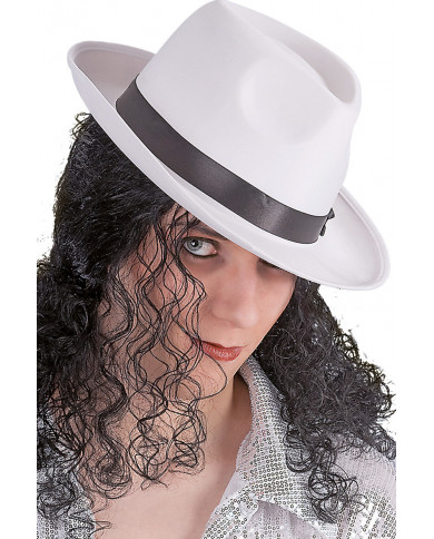 White Satin And Felt Al Capone Hat, Ass.Adult Sizes