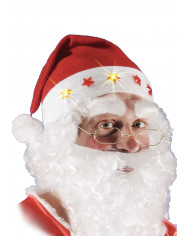 Capucha Papá Noel con luces (pilas incluidas) con solapa de cartón Capucha Papá Noel con luces (pilas incluidas) con solapa de cartón