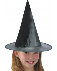 Sombrero bruja de tela plastificada (para niña) de unos 35 cm de alto Sombrero bruja de tela plastificada (para niña) de unos 35 cm de alto