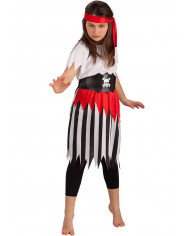 Corsair costume for kid with stretchy jacket and skirt, belt