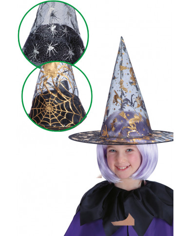 Witch Hat W/Gold Decoration, Assorted Color