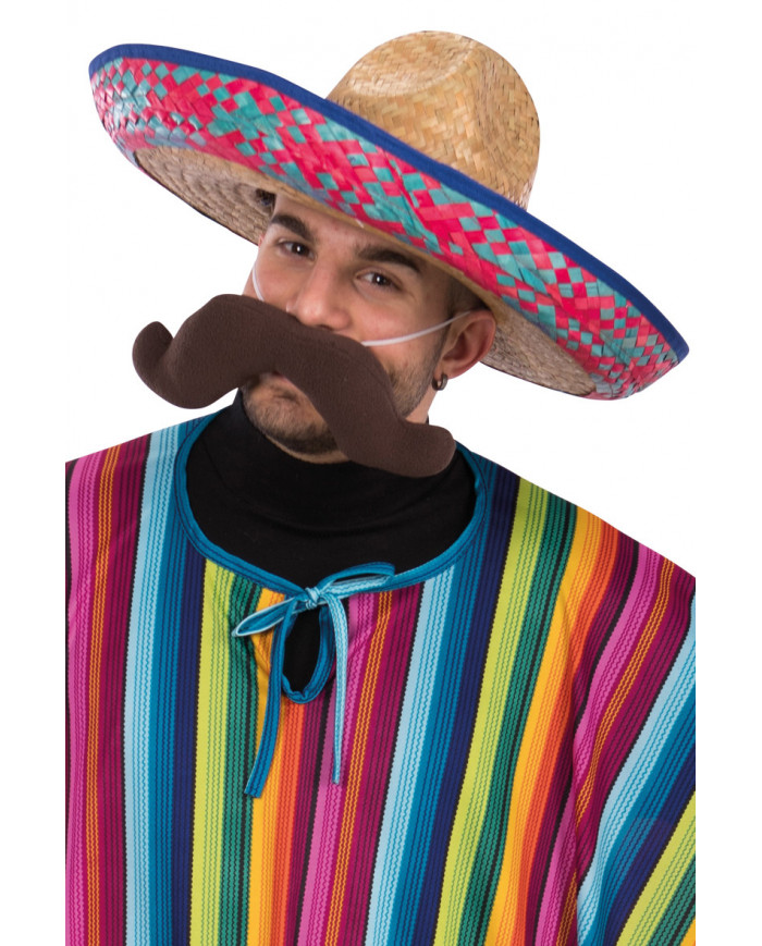 Sombrero de paja con adornos de unos 50 cm de diám. con etiqueta