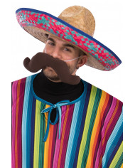 Sombrero de paja con adornos de unos 50 cm de diám. con etiqueta