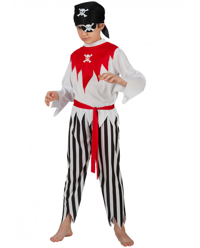 Corsair costume for kid with stretchy jacket and pants, belt