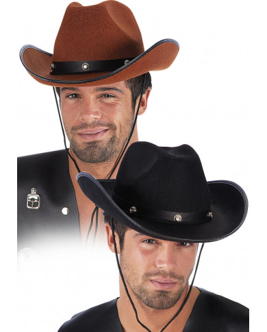 Cowboyhut aus Filz in verschiedenen Farben und Größen (58/60) mit Cowboyhut aus Filz in verschiedenen Farben und Größen (58/60) mit