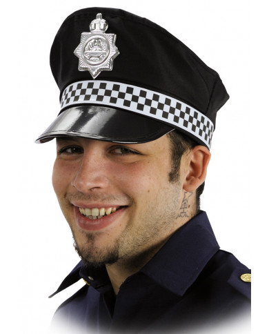 Gorra policía de tela con etiqueta colgante/etiqueta