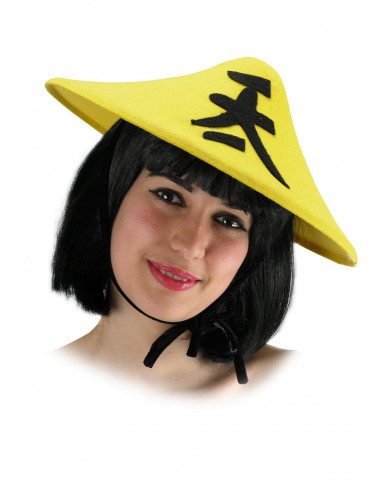 Chinesenhut aus Filz mit Pappschild/Etikett Chinesenhut aus Filz mit Pappschild/Etikett