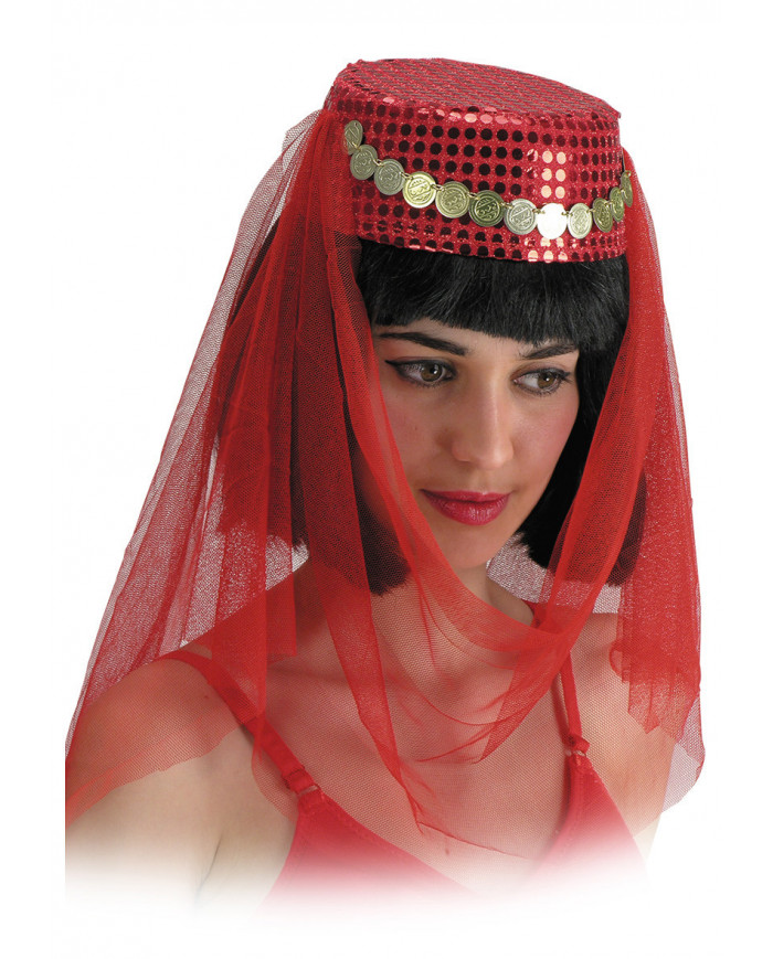 Gorro odalisca de fieltro con etiqueta colgante/etiqueta