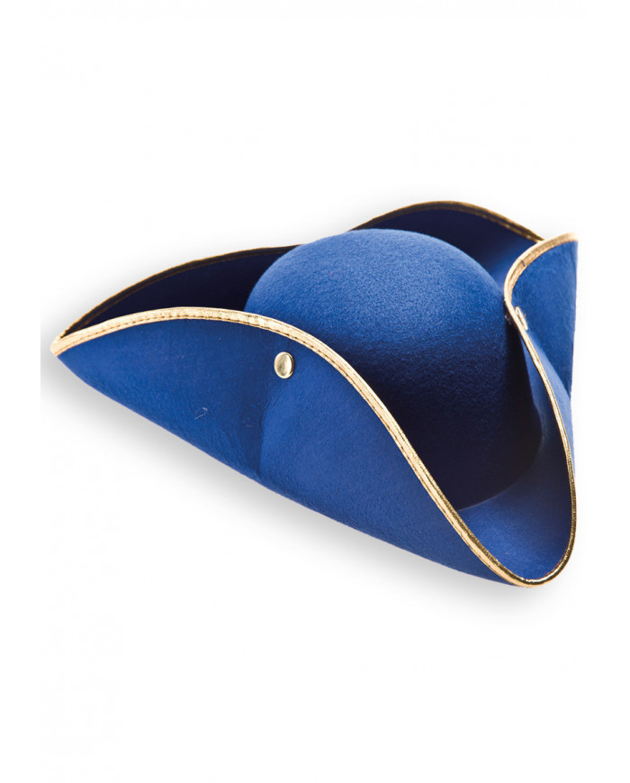 Blue Venice Felt Hat With Gold Border