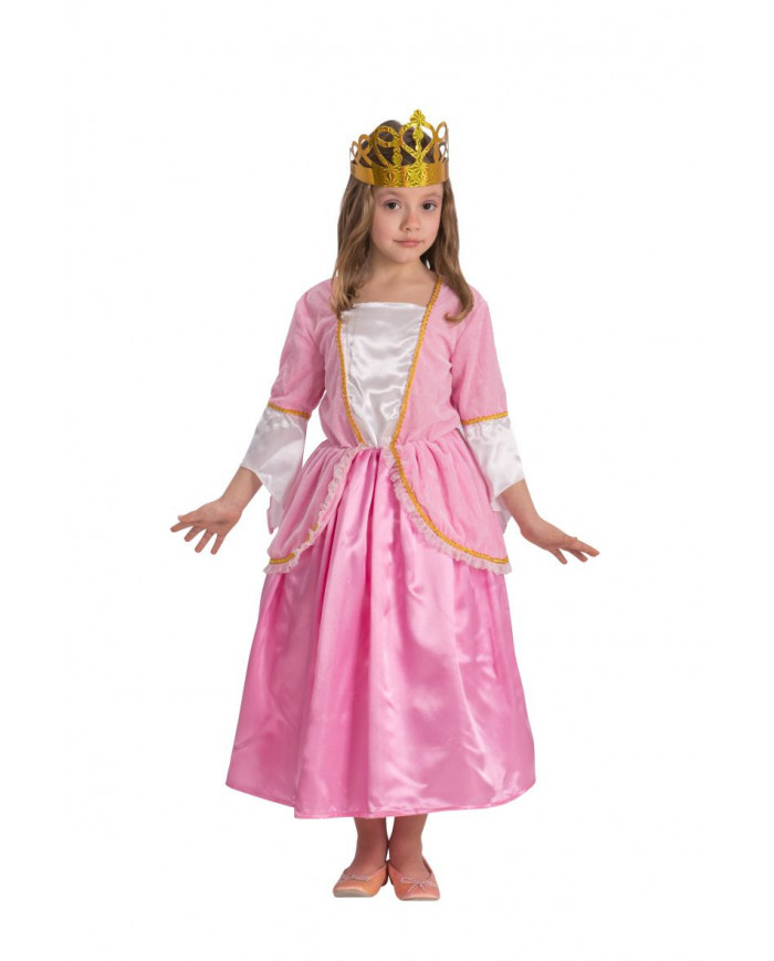 Princess costume for kid with velvet and satin dress.