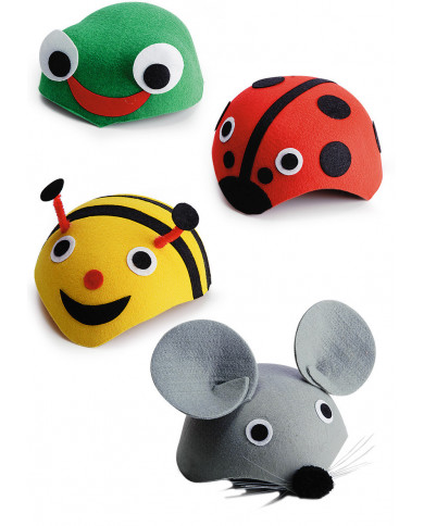 Calotte animal de compagnie pour enfants en feutre modèles assortis