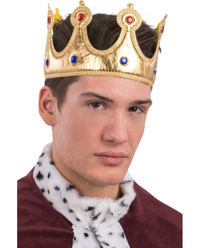 Gold fabric crown enriched by colored gems that make it as Gold fabric crown enriched by colored gems that make it as